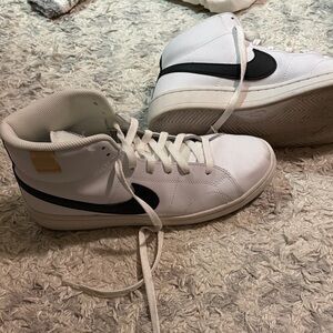Nike White and Black High-Top Sneakers